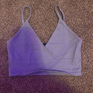 Brandy Melville criss cross blue top